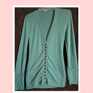 Mint Green Button-Up Cardigan